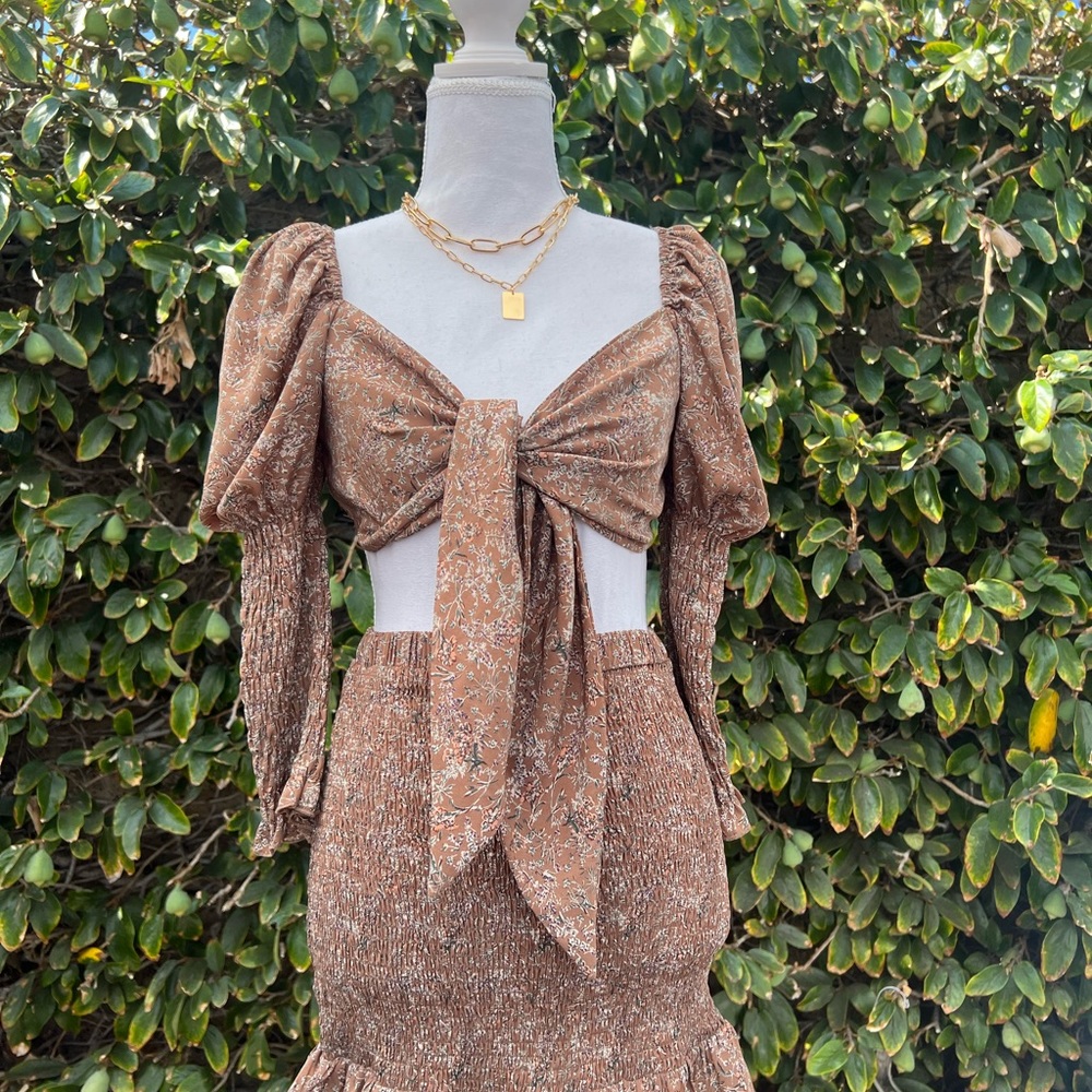 Used once floral SKIRT AND TOP SET